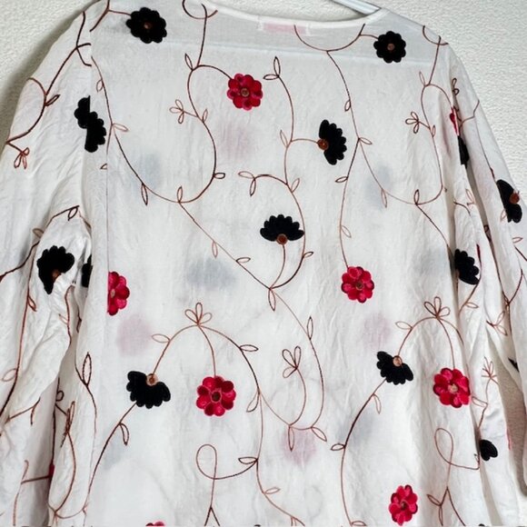 Parami Design Embroidered Peasant Womens Top Plus Size 2X - Picture 6 of 7